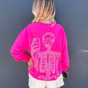 COPY - BRAND NEW pink skeleton Dandy crew neck